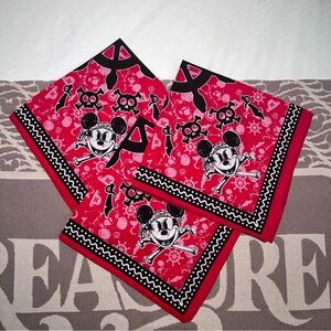 Disney Cruise Line Mickey Mouse Pirates Of the Caribbean Lot Of 3 Bandanas NEW
